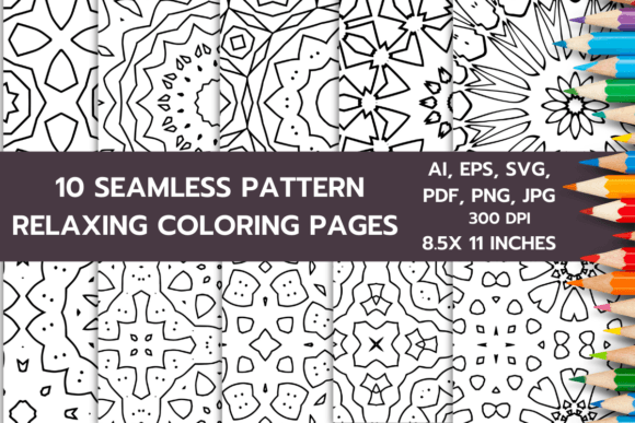 10 Relaxing Pattern Coloring Pages Graphics