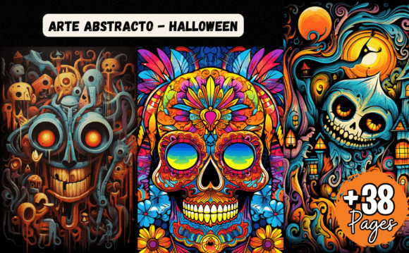 ARTE ABSTRACTO - HALLOWEEN - COLOREA Graphics & Illustrations