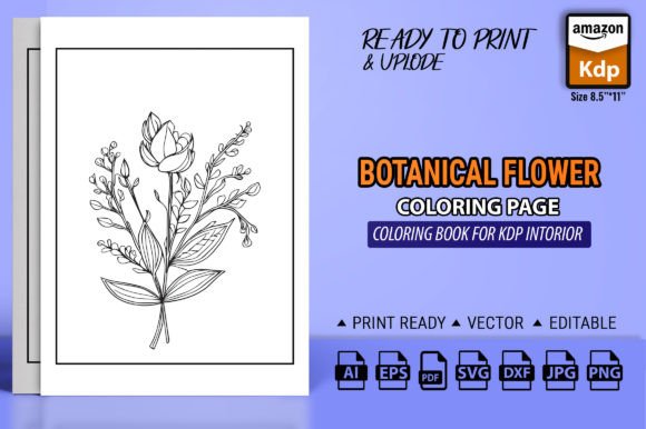Botanical Drawings of Flowers Vector Art: Graphics & Coloring Pages