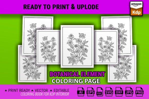 Botanical Flower Illustration: Graphics & Coloring Pages