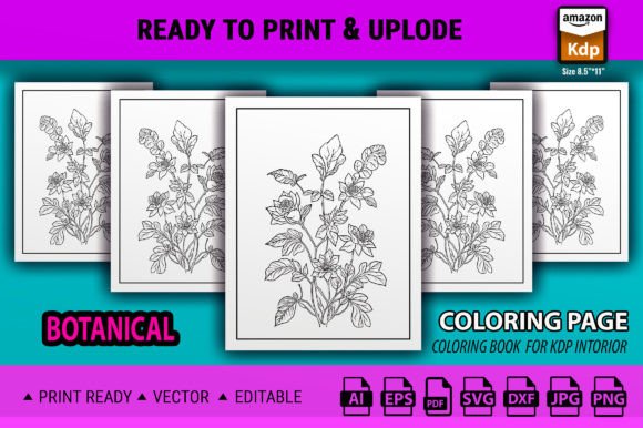 Botanical Illustration Black and White: Graphics & Coloring Pages