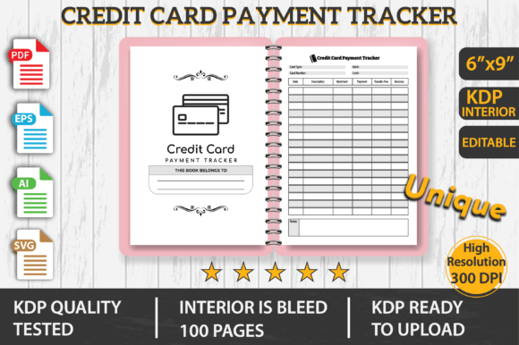 Credit Card Payment Tracker KDP Graphics