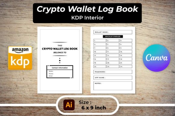 Crypto Wallet Logbook for KDP Interior Graphics