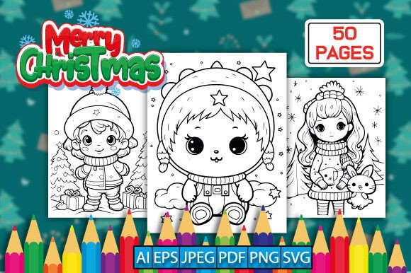 Cute Merry Christmas Coloring Pages