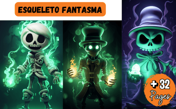 ESQUELETO FANTASMA Graphics & Illustrations