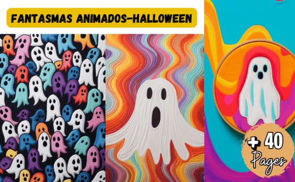FANTASMAS ANIMADOS - HALLOWEEN Graphics & Illustrations