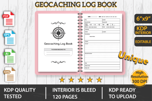 Geocaching Log Book KDP Interior Graphics