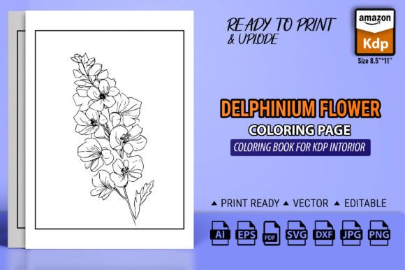 Minimalist July Birth Flower Tattoo: Graphics & Coloring Pages