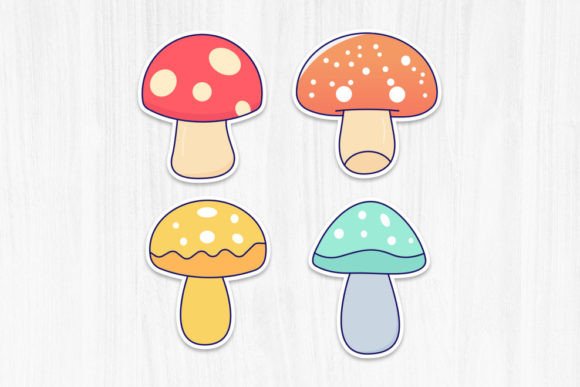 Mushroom Vector Sticker: Graphics & Print Templates for Local Branding