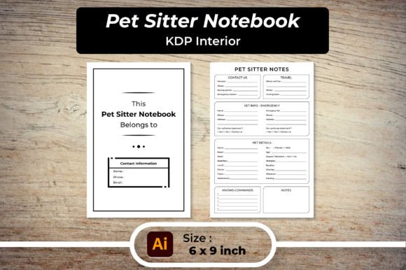 Pet Sitter Notebook Interior for KDP: Graphics for Local Branding & Kdp Interiors