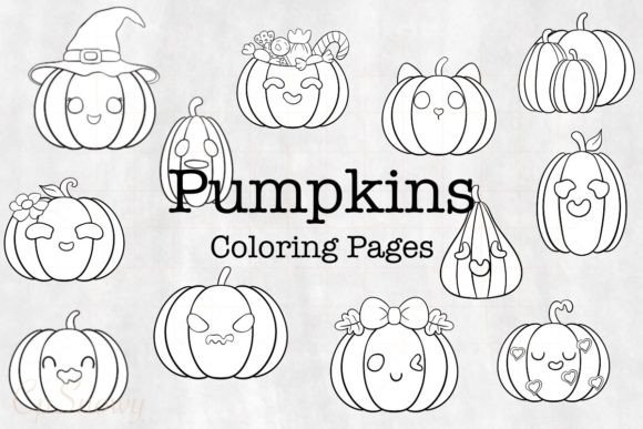 Pumpkin Coloring Pages: Graphics for KDP Interiors