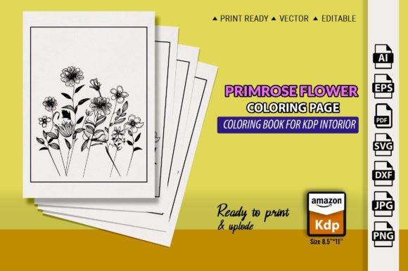 Silhouette of Botanical Flower Drawings: Graphics & Coloring Pages