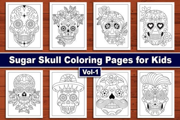 Sugar Skull Coloring Pages Graphics for Kids