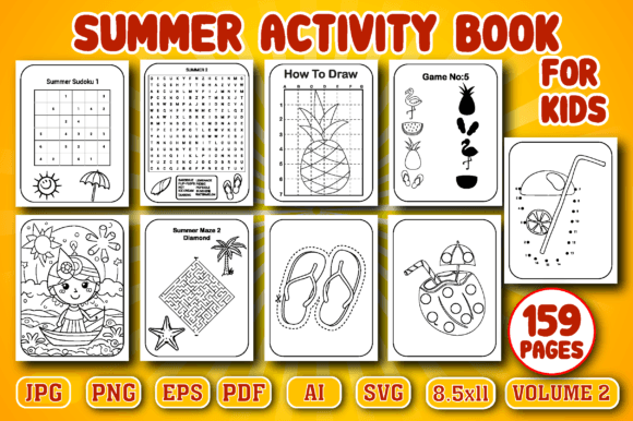 Summer Activity Book for Kids Vol. 2: Graphics for KDP Interiors