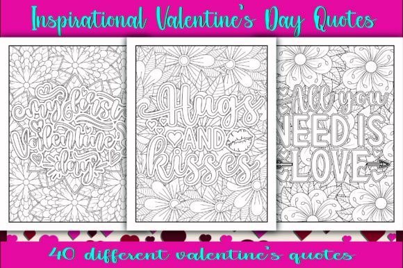 Valentine’s Day Quotes Coloring Pages Graphics