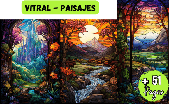 VITRAL - PAISAJES: Graphics & Illustrations for Creative Sellers