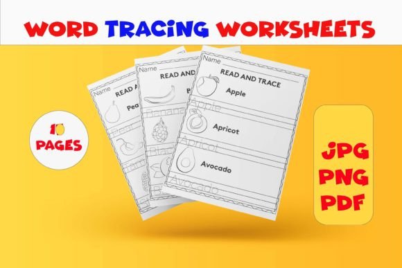 Word Tracing Worksheets Coloring Pages Graphics